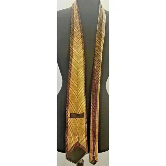 MARTIN WONG MENS TIE COPPER GOLD BROWN IVORY BLACK - 4x67 - Picture 5 of 8